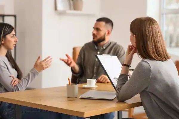 Image of couple access free mediation using family mediation voucher scheme Loughborough